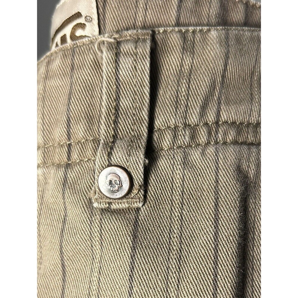 Vans Off The Wall Vintage Shorts Skull Buttons Mens 28 Brown Vertical Stripes - Picture 5 of 12
